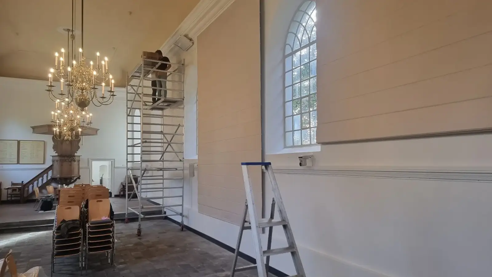 Montage op hoogte in een kerk