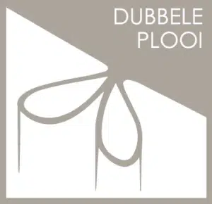 Illustratie van een gordijn met dubbele plooi