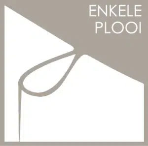 Illustratie van een gordijn met enkele plooi