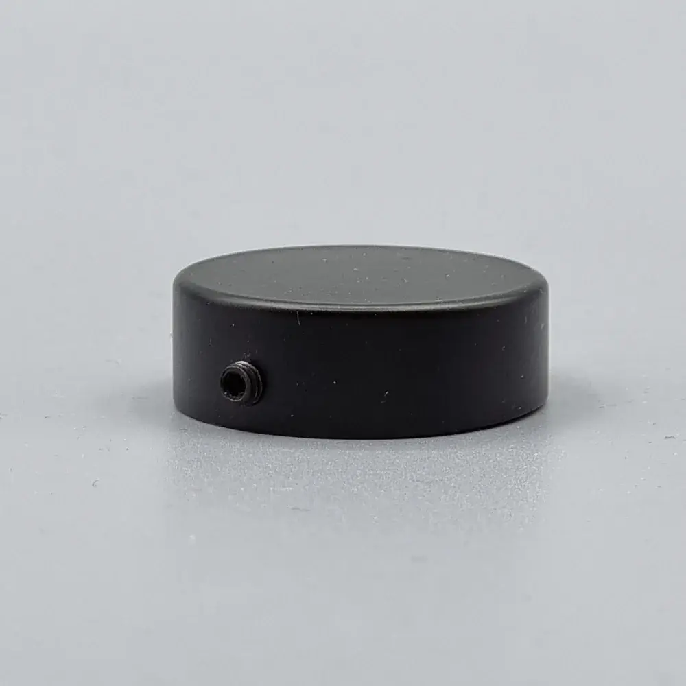 Zwarte eindkap voor 29 mm gordijnroede