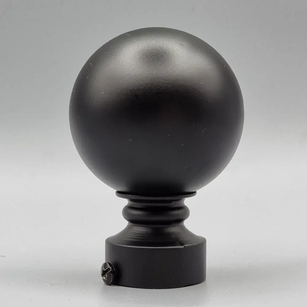 Zwarte bolknop voor gordijnroede 29mm