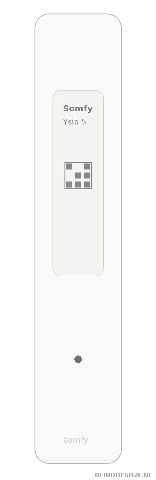 Achterzijde van de Ysia 5 Zigbee afstandsbediening