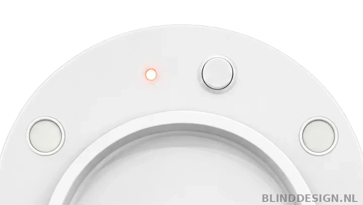 LED en programmeerknop op de Somfy Glydea 50 WF Zigbee motor
