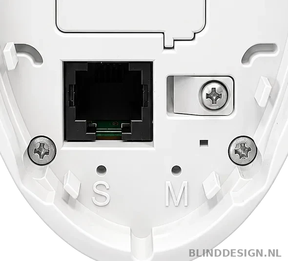Aansluiting in de Somfy Glydea Ultra 60 WT motorkop