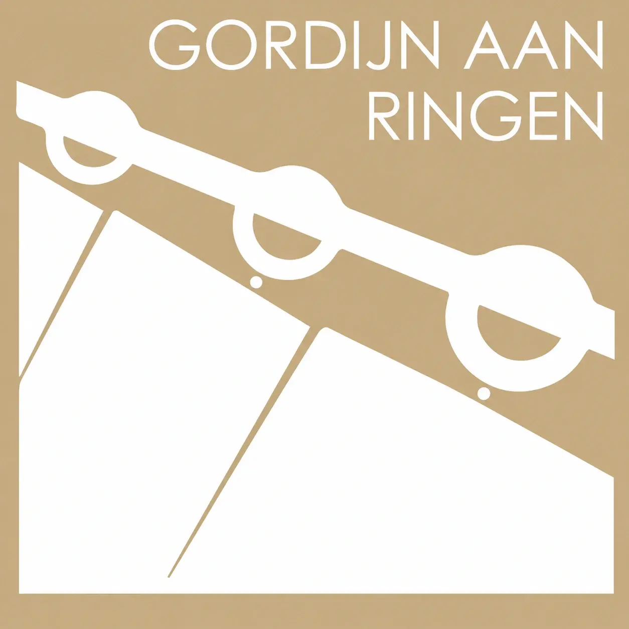 Icoon van gordijnen aan losse ringen